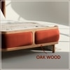 Valerio Duo-Panel Luxe King Size Bed in Rust colour Velvet with Oak wood Frame