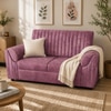 Nura 2 Seater Sofa In Fabric Pink Color