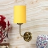 Devansh Metal Electric Wall Light in Gold Colour with Yellow Shade Count of 1 Light