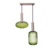 Maloto 2 Light Green Luster And Brass Hanging Pendant Light