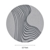 Handmade Round Wool Silk Rug Modern Wave Grey 10 Feet Carpet