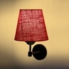 Devansh Metal Electric Wall Light in Black Colour with Maroon Shade Count of 1 Light