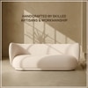 Plushprestige Wood 3 Seater With Upholstery Non Storage Sofa In White Colour