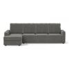 Apollo Compact Sofa (Colour : Ash Grey Velvet, Cushion : Hard, Back Type : High Back, Seating Capacity : Left Aligned 3 Seater + Left Aligned Chaise + Ottoman)