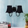 Devansh Dual Black Metal  Wallmounted Lamp With Cotton Black Metal  Shade