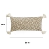 Trellis Stone  And Natural Cotton Knitted Pillow Cover 12X20 Inches