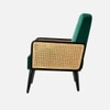 Haden Solid Wood Accent Chair in Dark Green Colour