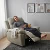 Quantum Half Leather 1 Seater Manual Recliner Sofa in Beige
