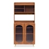 Stellar Multipurpose Storage Cabinet (Medium Size with Upper Storage, Teak Brown)