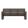 Moreno Three Seater Sofa Wood Sofa In Danish Walnut Finish with Flint Grey Futon Colour