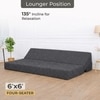 Coirfit Folding 4 Seater Double Foam Fold Out Sofa Cum Bed  in Dark Grey Colour