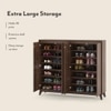 Webster 48 Pair Shoe Rack in Classic Walnut Finish