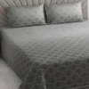 Zeno Multi Shade Abstract 400 TC Cotton Satin Flat Super King Size Bedsheet with 2 Pillow Covers – Threads