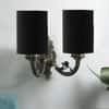 Devansh Metal Electric Wall Light in Antique Gold Colour with Black Shade Count of 2 Lights