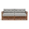 Raymond Wooden Sofa - Teak Finish (Vapour Grey) (Finish : teak; Custom Set - Sofas : 0003; Standard Set - Sofas : none; Sofa Material : fabric; Sofa Size : regular; Sofa Type : regular; Colour : vapour grey)