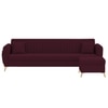 Daraco Velvet L shape 5 Seater Sofa in red wine color