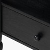 Archie Spindle Solid Wood Bedside Table in Black Colour