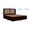 Lotus Solid Wood Queen  Size Upholstered Bed With Drawer Storage (Provincial Teak Finish)