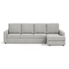 Apollo Sofa (Colour : Vapour Grey, Cushion : Hard, Back Type : High Back, Seating Capacity : Right Aligned 3 Seater + Right Aligned Chaise)