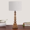 Devansh Grey Cotton Table Lamp With  Wood Natural Base (7X7X21.25 Inches)-7