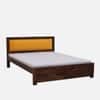 Dhunja Solid Sheesham Wood  King Size  Upholstered  Bed In Provincial Teak Finish