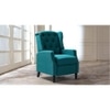 Louis Solid Wood One Seater Manual Recliner in Blue Colour