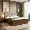 Sutra Engineered Wood Queen  Size Bed With Box Storage (Walnut Finish)