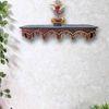 Amaro Red Colour Solid Wood Handcarved Floating Wall shelf