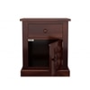 Diamond Solid Wood Bedside Table in Teak Finish