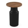 Toro Solid Wood Side Table In Dual Tone in Amber Walnut And Black Finish