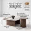 The Aurelia Dual Texture Marble Walnut Round Coffee Table