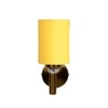 Devansh Metal Electric Wall Light in Gold Colour with Yellow Shade Count of 1 Light