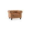 Winchester 1 Seater Half Leather Sofa in Mustard Colour