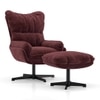 Marson Lounger Chair with Ottoman in Berry Red