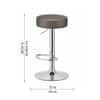 Doe Buck Linon Adjustable Bar Stool in Grey Colour with Chrome Base