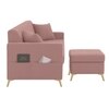 Daraco Velvet L shape 5 Seater Sofa in Peach Color