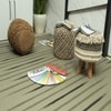 Shiga01 Wool Rectangle Carpets Durry  in Green Colour