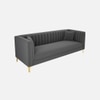 Texude Velvet 3 Seater Sofa in Dark Grey Colour