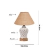 Devansh Conical Beige Jute Shade Lamp With Wood & Mosaic Glass Base For Decoration/Office/Home/Gifting/Study For Decoration/Office/Home/Gifting/Study -(10X10X14.5) Inches -A