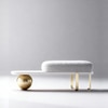 Noble Aura Metal Bench in White Finish