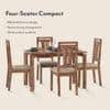 Catria - Martha 4 Seater Dining Table Set (Colour- Wheat Brown , Finish- Teak)