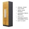 Hexa Red Wooden 2 Door Wardrobe with 4 Shelves in Slate Grey and Giant Wood Colour