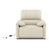 Leeroy One Seater Leather Recliner Sofa in Oyster White Colour