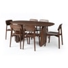 Emiko Solid Wood Six Seater Dining Table in Brown Colour