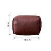 Cuboid Collection Brown Faux Leather Pouf Ottoman Set Of 2