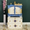 D'Dass Multi Color Mdf and Sheesham Wooden Temple With Cabinet For Pooja