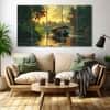 The Castle Decor Kerala Boat Wall Painting Wooden Framed 27x48 Inch (Style 3)