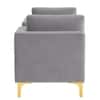 Cova Velvet Chaise Lounger in Grey Color