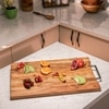 Ireka Home CrispEdge Acacia Wood Chopping Board with Metal Handle – Cutting Board