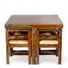 Kingston Sheesham Wood Dining Table Set in Teak Finish